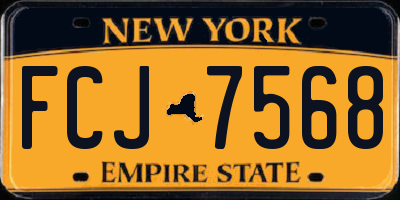 NY license plate FCJ7568