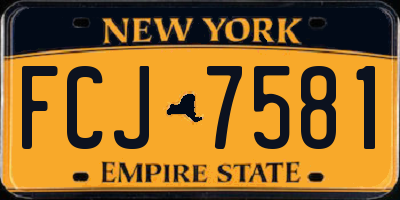 NY license plate FCJ7581