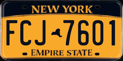 NY license plate FCJ7601