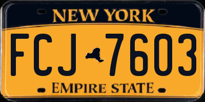 NY license plate FCJ7603
