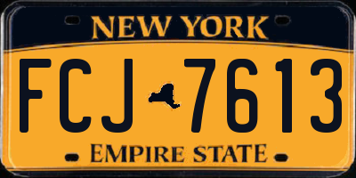 NY license plate FCJ7613