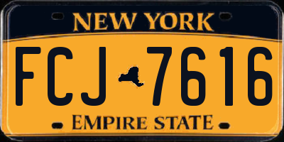 NY license plate FCJ7616