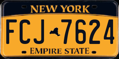NY license plate FCJ7624