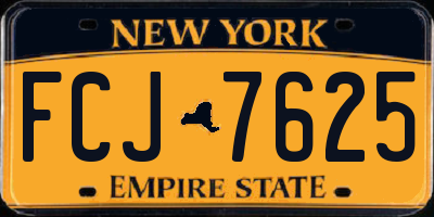 NY license plate FCJ7625