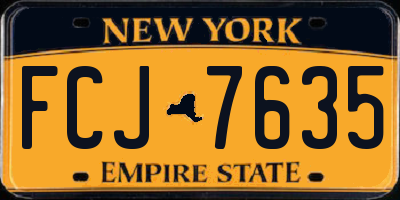 NY license plate FCJ7635