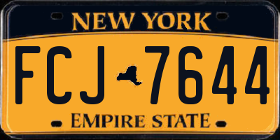 NY license plate FCJ7644