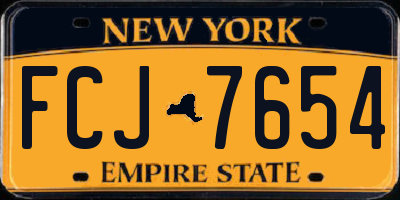 NY license plate FCJ7654