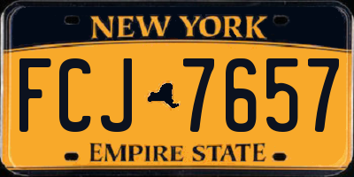 NY license plate FCJ7657