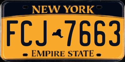 NY license plate FCJ7663
