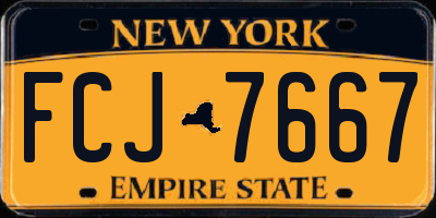 NY license plate FCJ7667