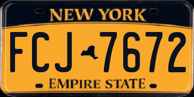 NY license plate FCJ7672