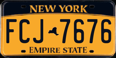 NY license plate FCJ7676