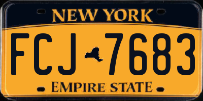 NY license plate FCJ7683