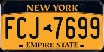 NY license plate FCJ7699