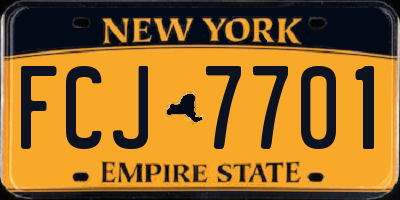 NY license plate FCJ7701
