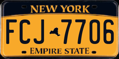 NY license plate FCJ7706