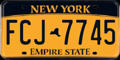 NY license plate FCJ7745