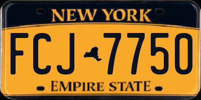 NY license plate FCJ7750
