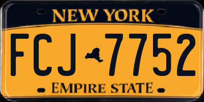 NY license plate FCJ7752