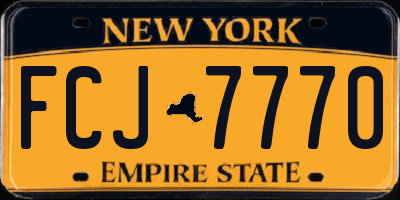 NY license plate FCJ7770