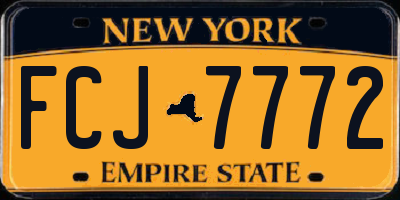 NY license plate FCJ7772