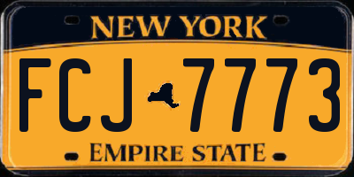 NY license plate FCJ7773