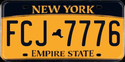NY license plate FCJ7776