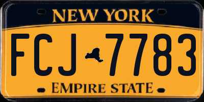 NY license plate FCJ7783