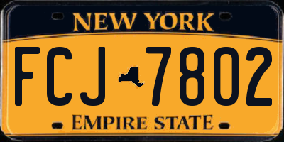 NY license plate FCJ7802