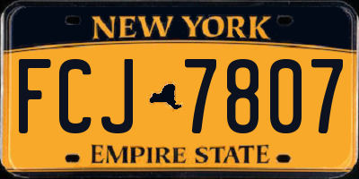 NY license plate FCJ7807
