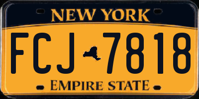 NY license plate FCJ7818