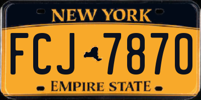NY license plate FCJ7870