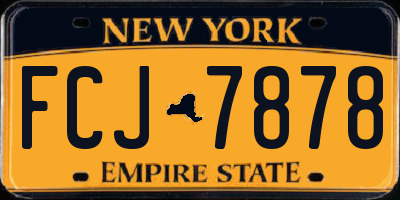 NY license plate FCJ7878