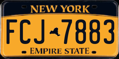 NY license plate FCJ7883