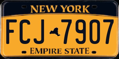 NY license plate FCJ7907
