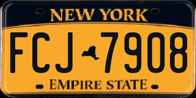 NY license plate FCJ7908