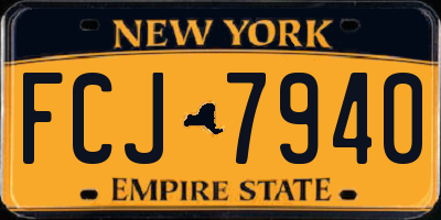 NY license plate FCJ7940
