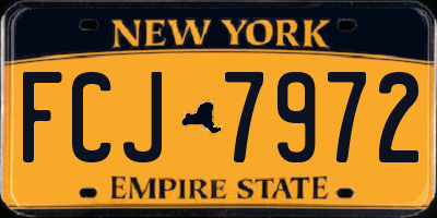 NY license plate FCJ7972