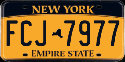 NY license plate FCJ7977