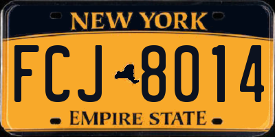 NY license plate FCJ8014