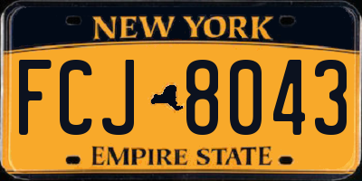 NY license plate FCJ8043