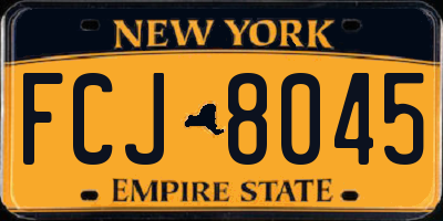 NY license plate FCJ8045