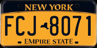NY license plate FCJ8071
