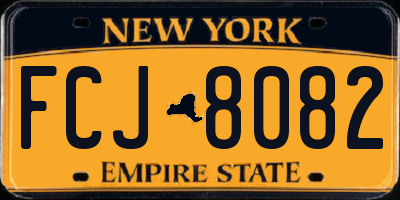 NY license plate FCJ8082
