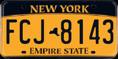 NY license plate FCJ8143