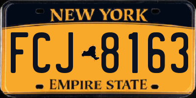 NY license plate FCJ8163