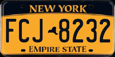NY license plate FCJ8232