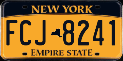 NY license plate FCJ8241