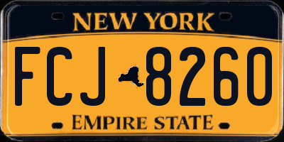 NY license plate FCJ8260