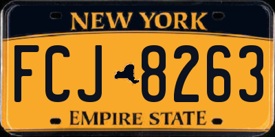 NY license plate FCJ8263